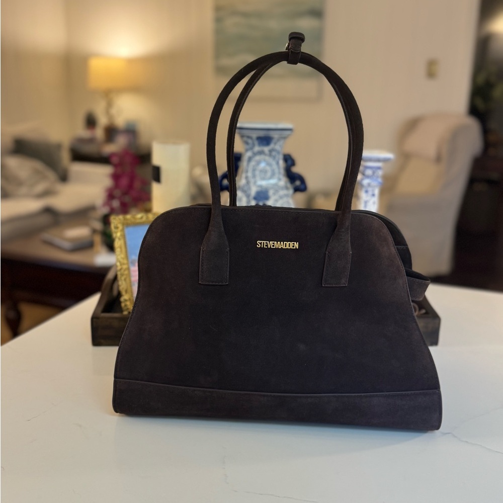 ๐ค MARGAUX STEVE MADDEN HEIDEE LEATHER BROWN SUEDE BAG! - Picture 6 of 14